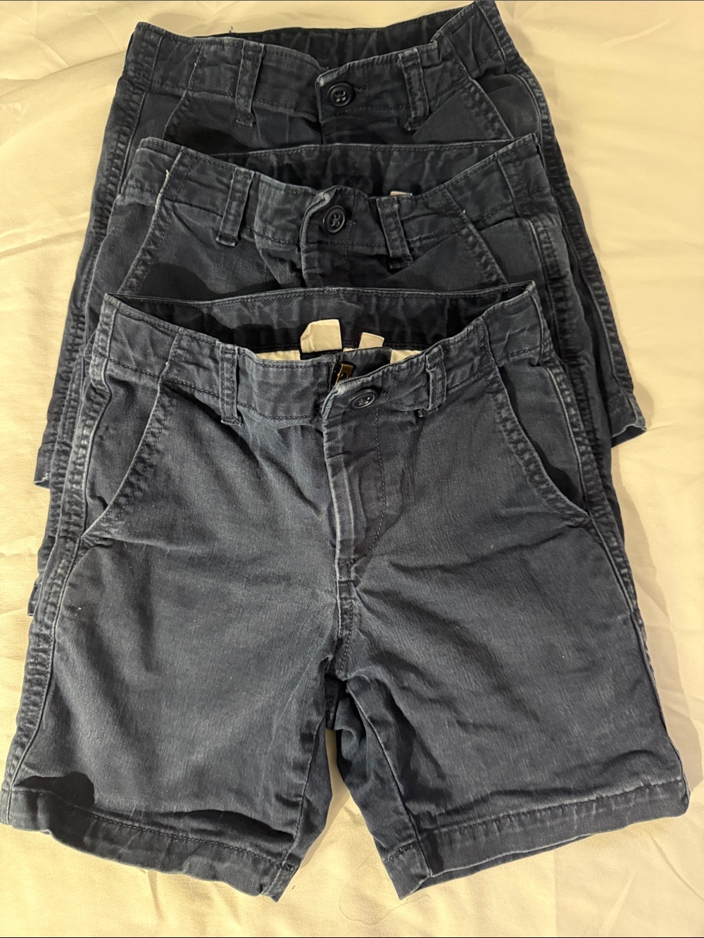 3 pack GAP boys Dark Navy Flat-Front Cotton Shorts